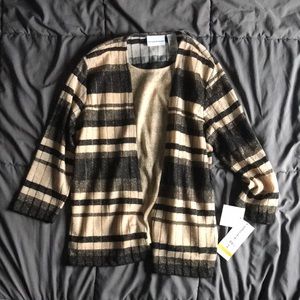 Alfred dunner black/champagne femme fatale one piece shirt size small